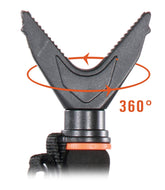 Gun pod showing quick-release leg clips for easy adjustment